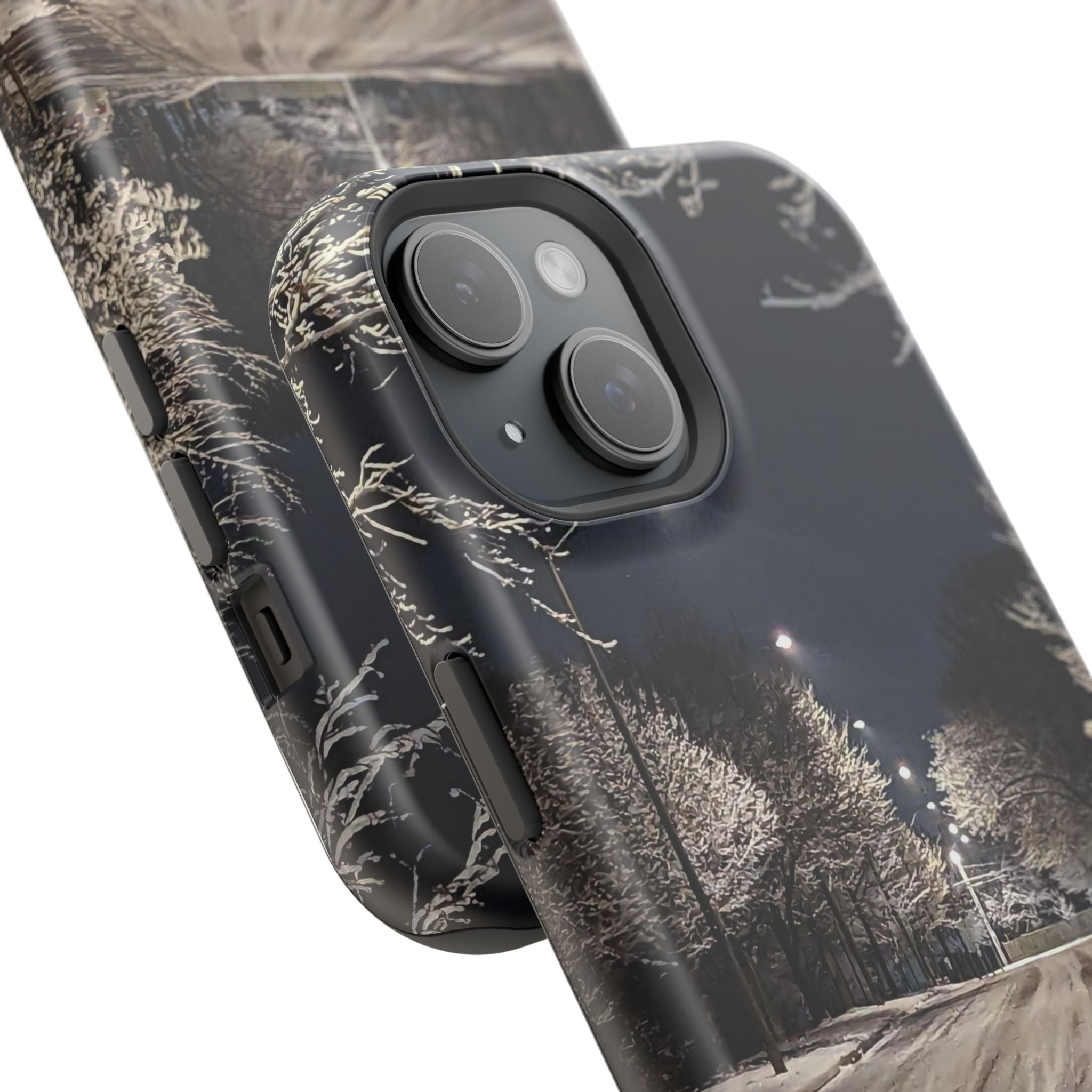 Winter Night Snow Road Magnetic Impact-Resistant Phone Case