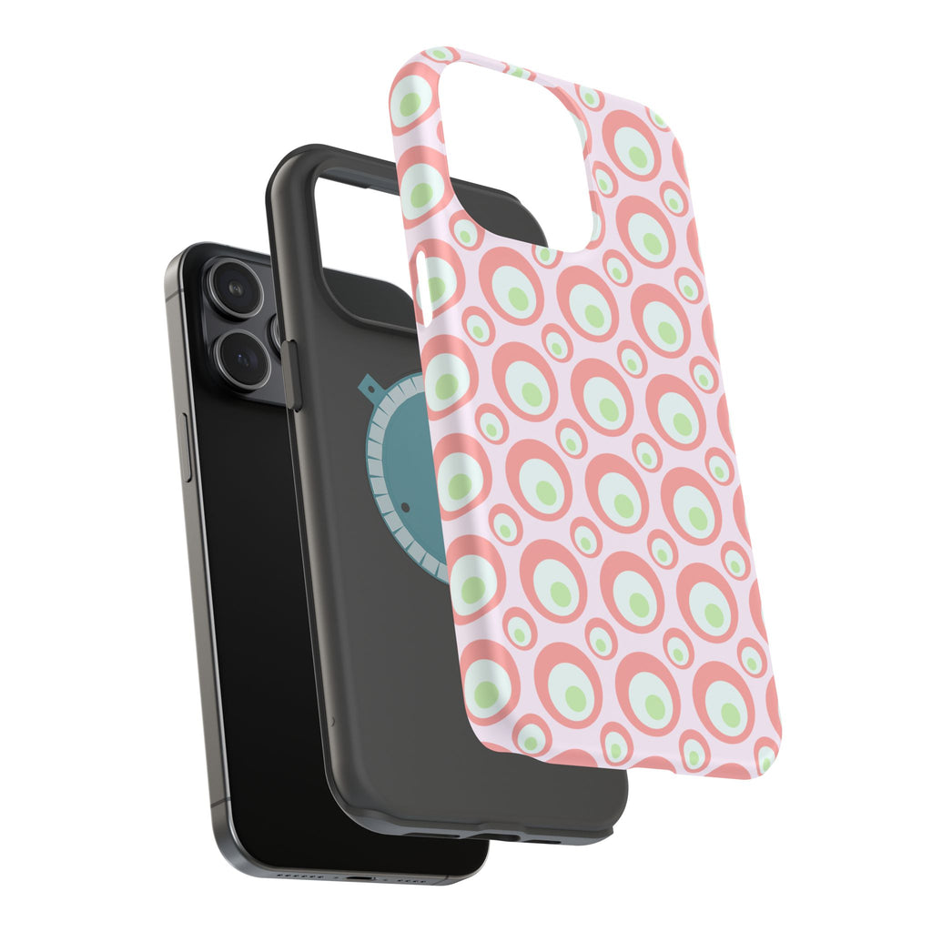 Pink Retro Circles Magnetic Impact-Resistant Phone Case