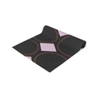 Modern Geo Circle Table Runner — Black & Blush Retro Pattern