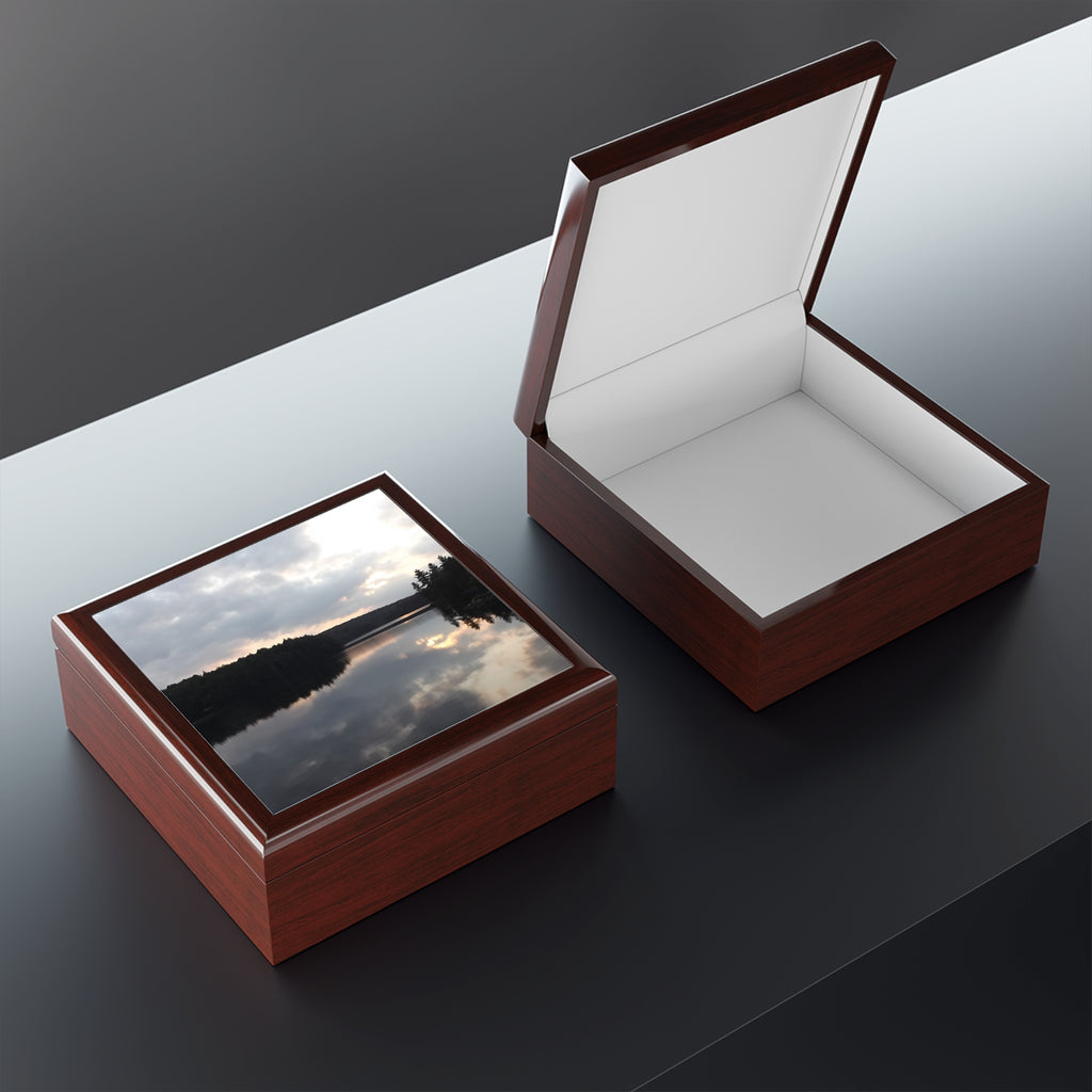 Lake Reflection Jewelry Box — Scenic Nature Keepsake Gift