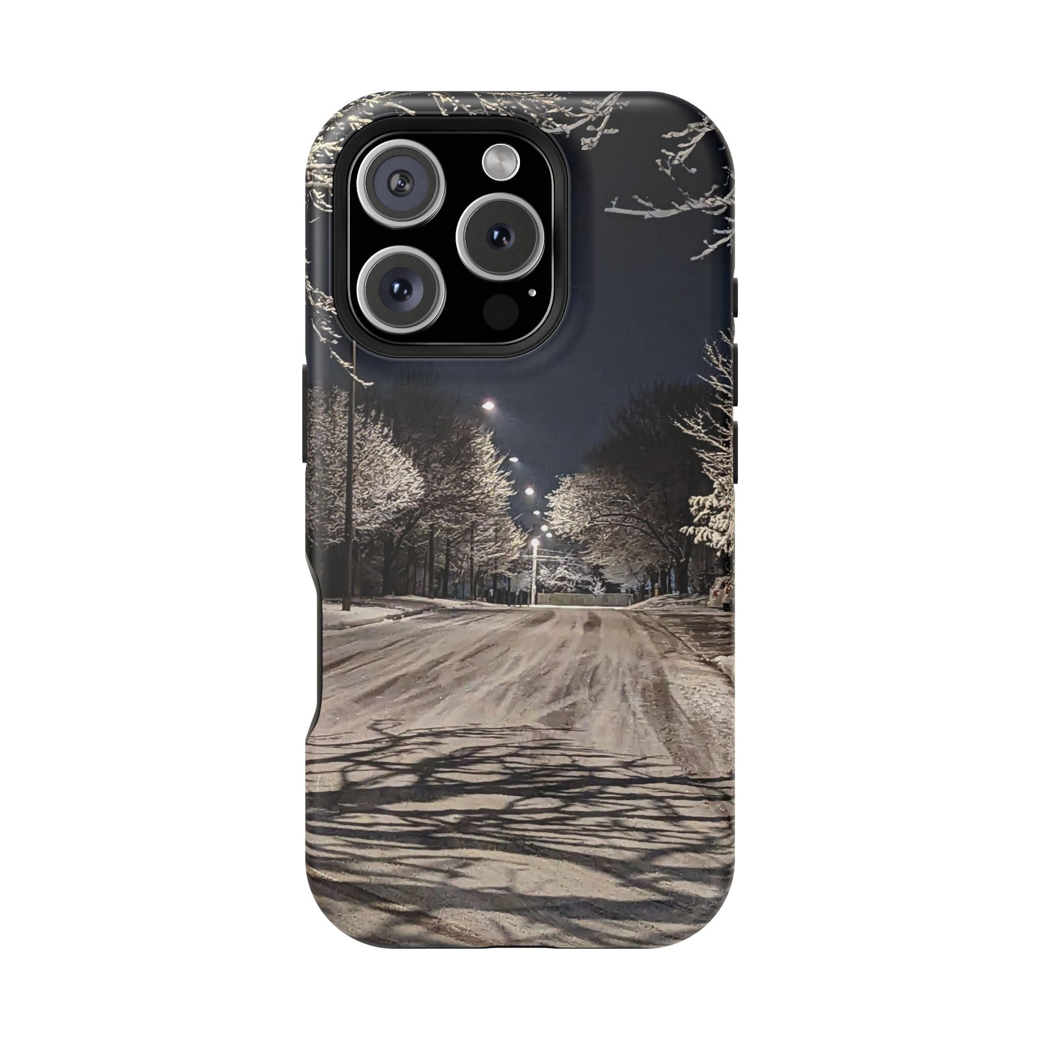 Winter Night Snow Road Magnetic Impact-Resistant Phone Case