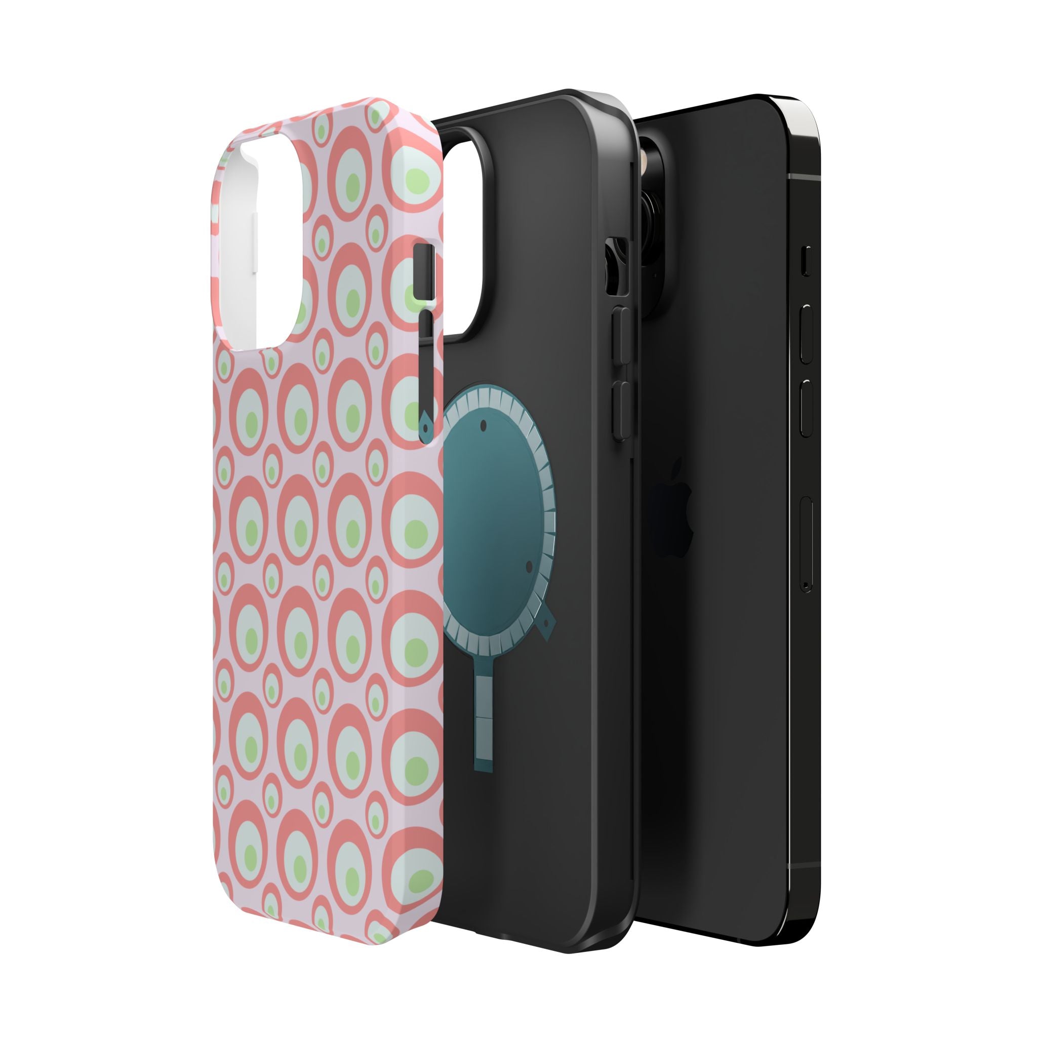 Pink Retro Circles Magnetic Impact-Resistant Phone Case