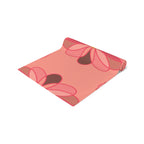 Pink Floral Table Runner — Retro Flower Pattern Cotton-Poly Table Runner