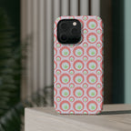 Pink Retro Circles Magnetic Impact-Resistant Phone Case