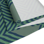 Geometric Diamond Table Runner — Modern Teal Cotton-Poly Accent
