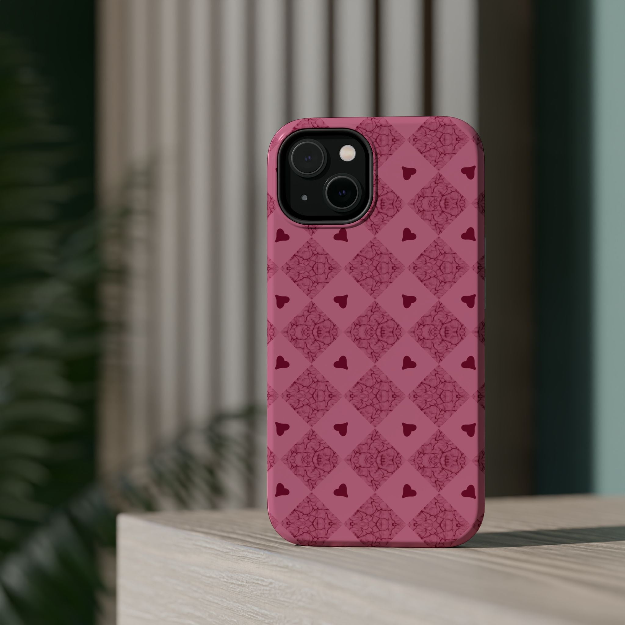 Pink Vintage Hearts Magnetic Impact-Resistant Phone Case
