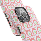 Pink Retro Circles Magnetic Impact-Resistant Phone Case