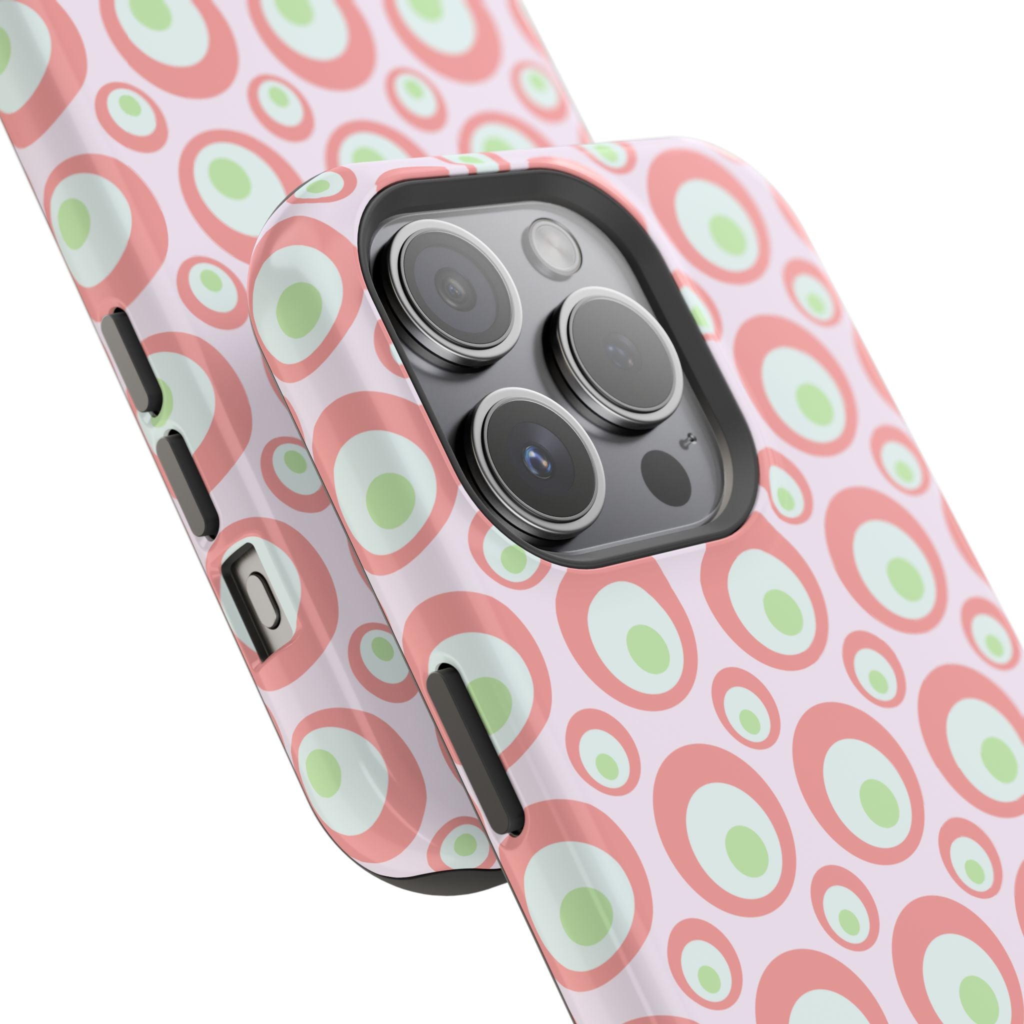 Pink Retro Circles Magnetic Impact-Resistant Phone Case