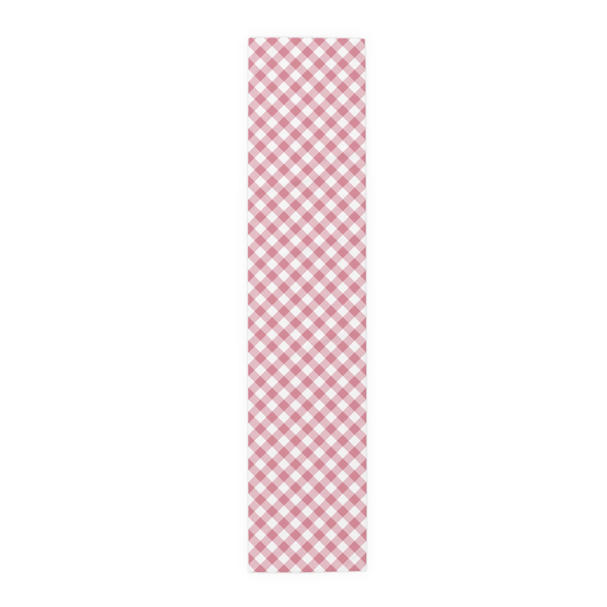 Pink Gingham Table Runner — Cotton-Blend Plaid Decor for Farmhouse, Spring & Picnic Tables