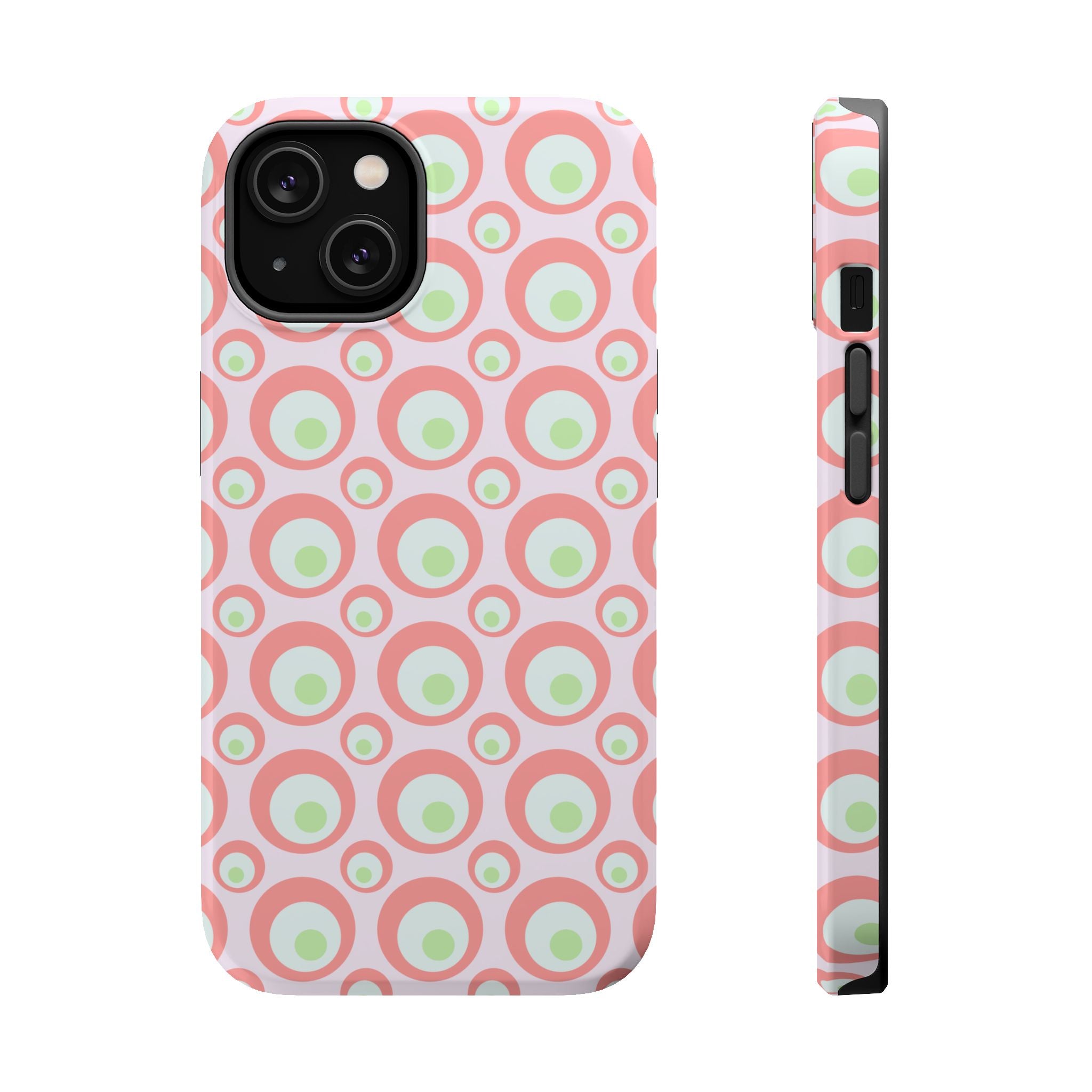 Pink Retro Circles Magnetic Impact-Resistant Phone Case