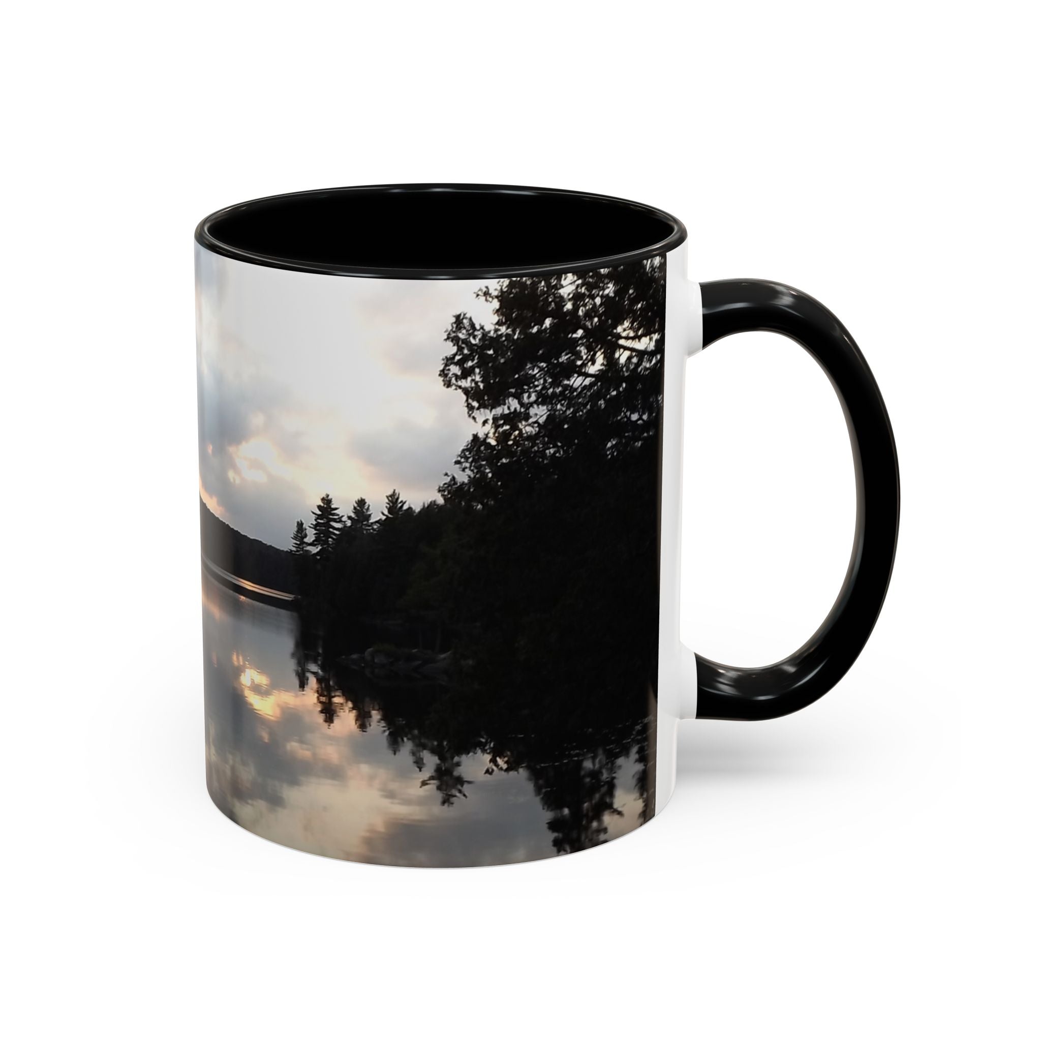 Lake Sunset Accent Coffee Mug — Scenic Reflection Photography 11/15oz