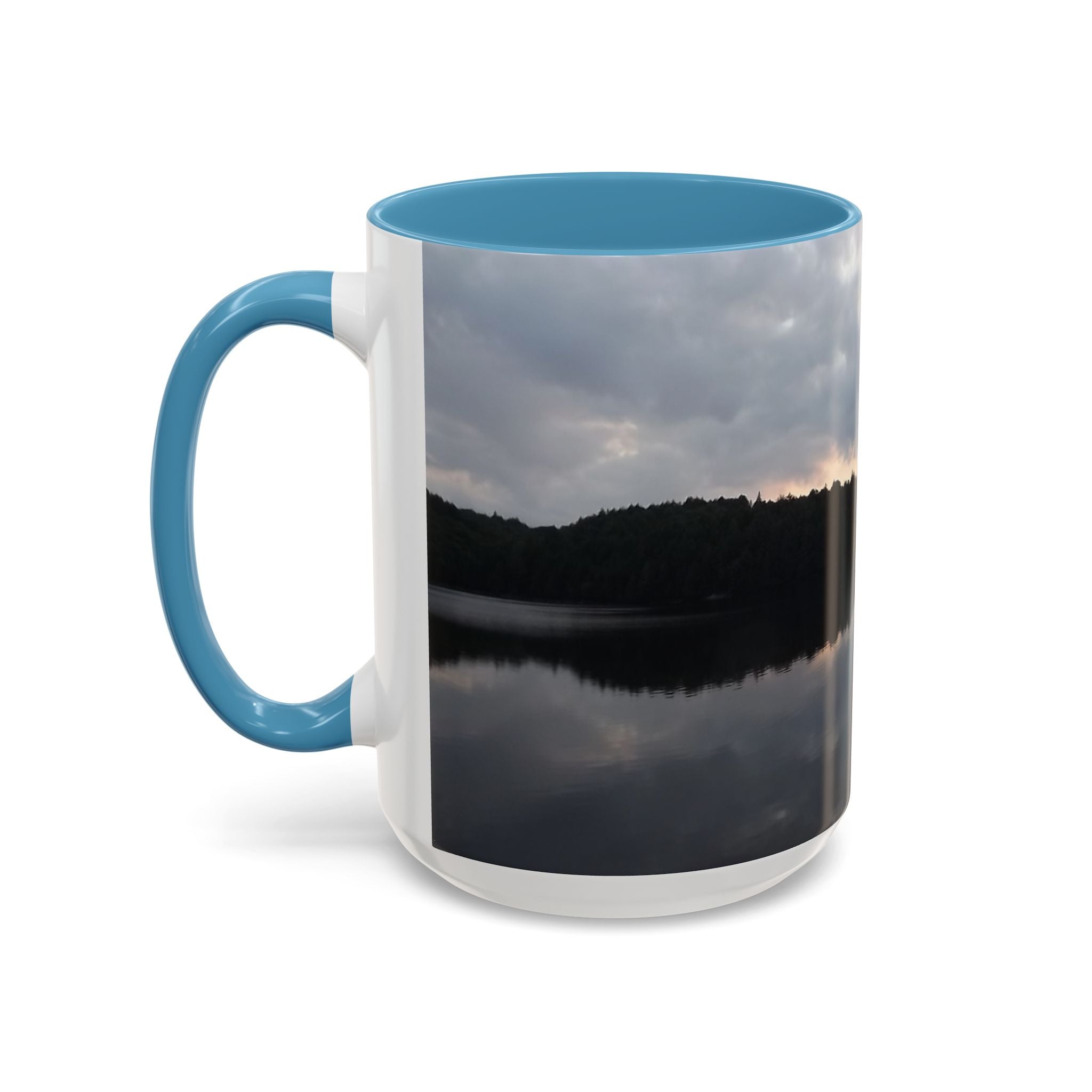 Lake Sunset Accent Coffee Mug — Scenic Reflection Photography 11/15oz