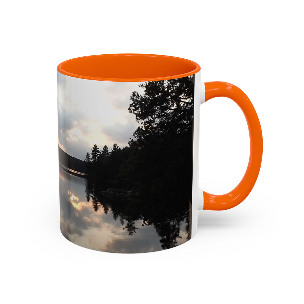 Lake Sunset Accent Coffee Mug — Scenic Reflection Photography 11/15oz