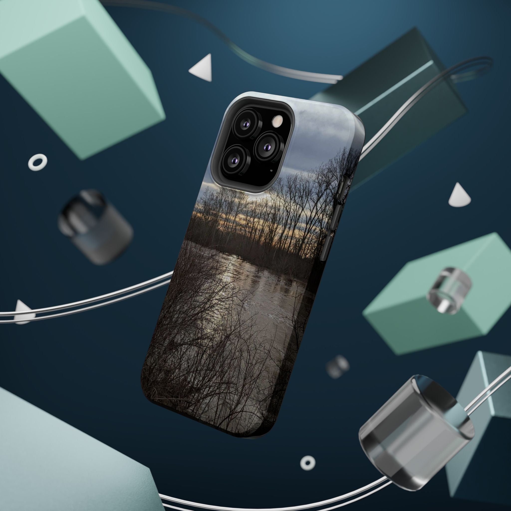 Phone Case — Moody Winter River Landscape Magnetic Impact-Resistant Case