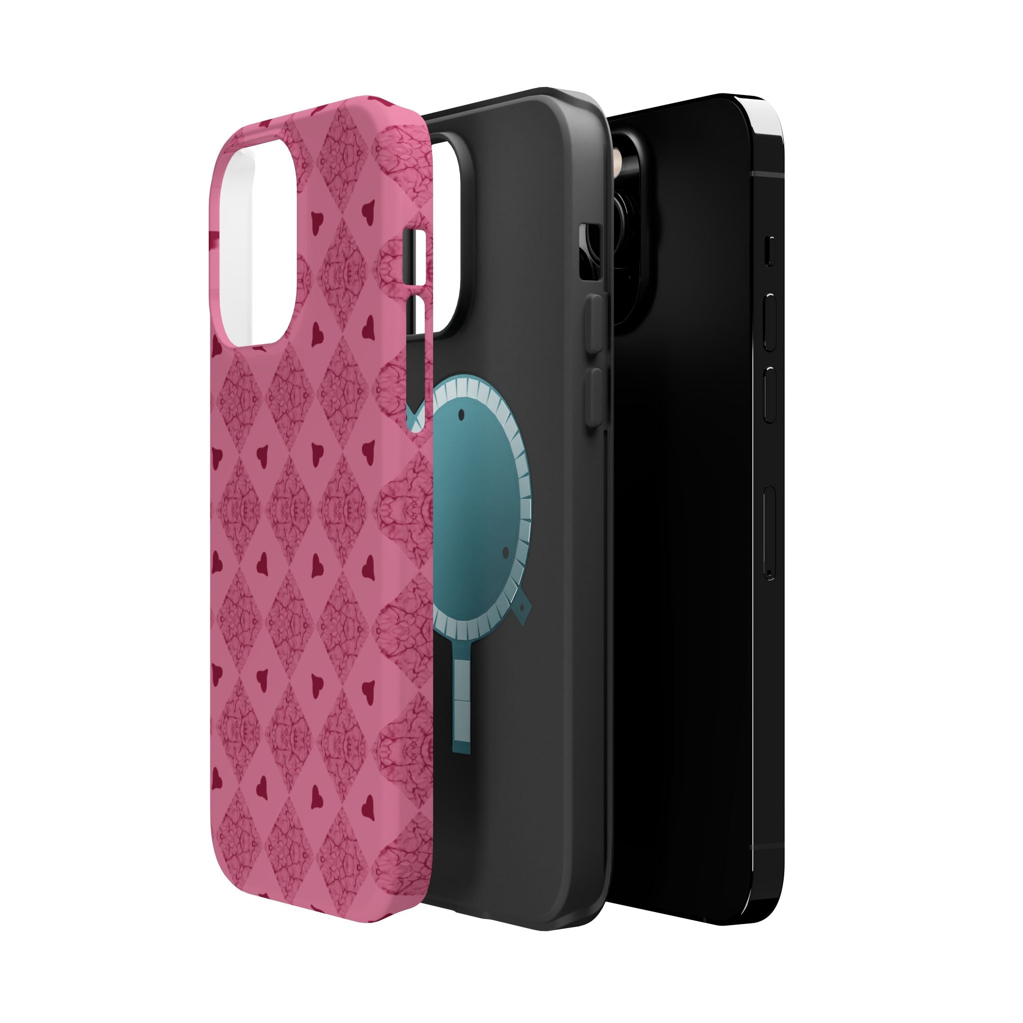 Pink Vintage Hearts Magnetic Impact-Resistant Phone Case