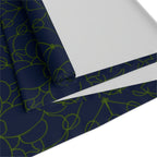 Geometric Starry Night Table Runner — Navy & Lime Cotton-Poly Blend