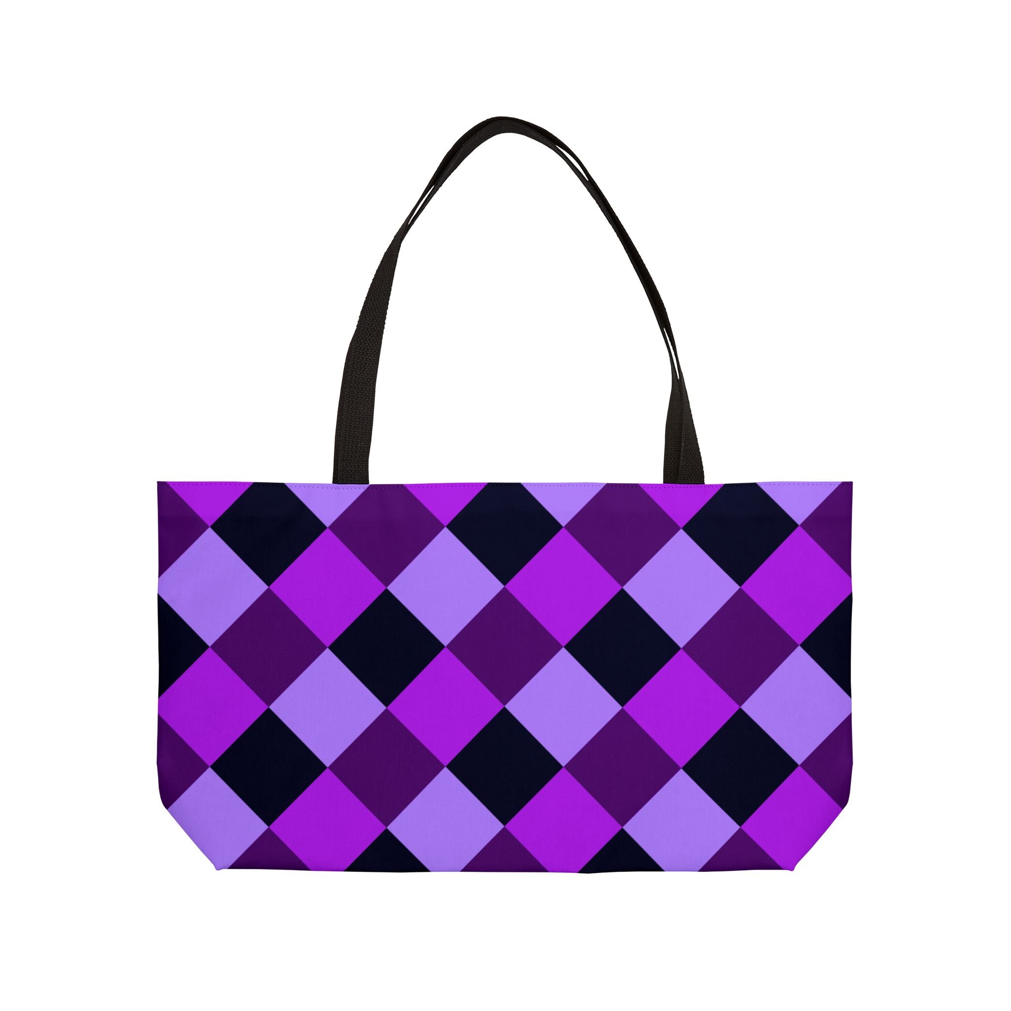 Weekender Tote Bag — Purple Argyle Pattern Beach & Travel Bag
