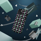 Geom Stripe Magnetic Phone Case — Black with Mint & Lavender Pattern