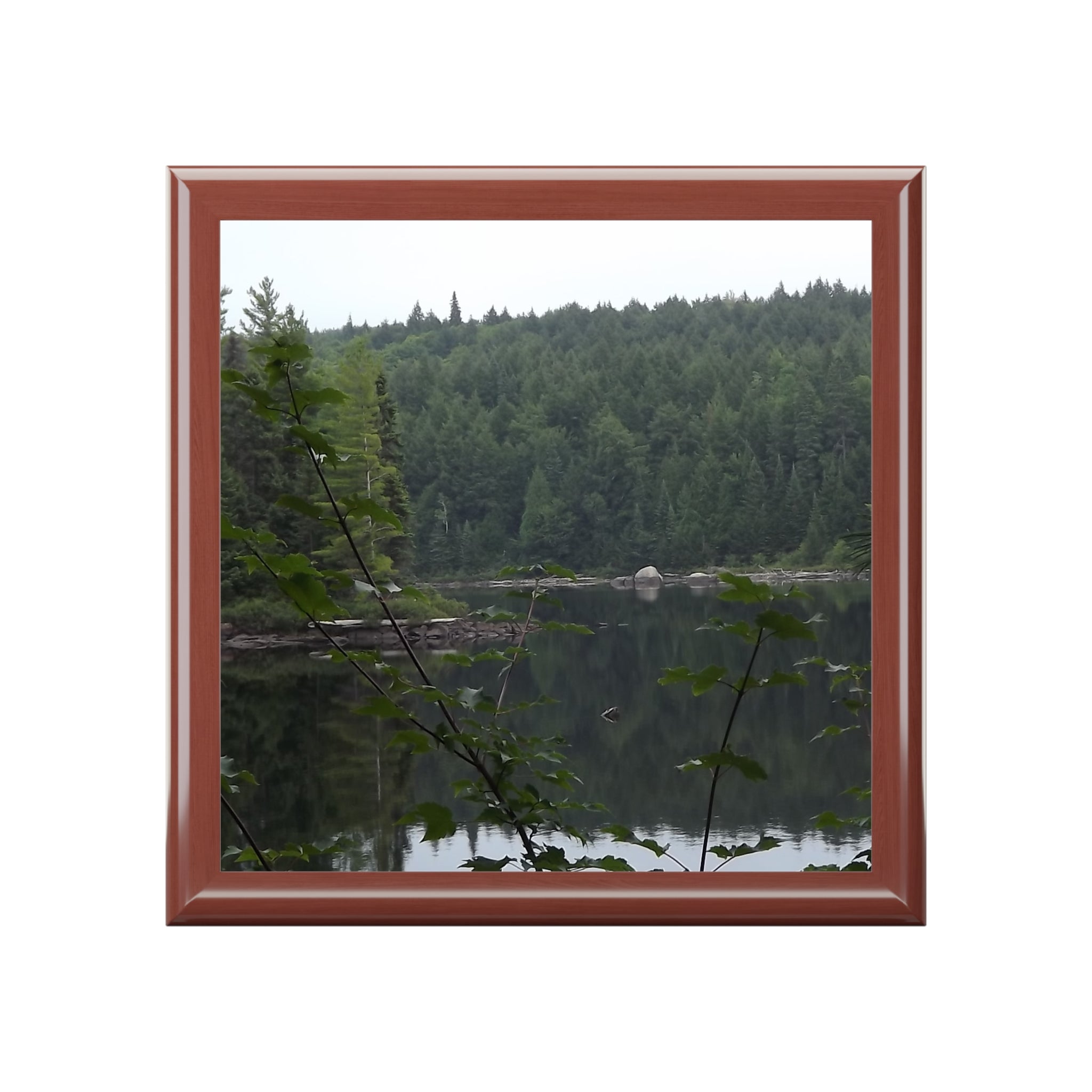 Scenic Forest Lake Jewelry Box — Personalized Nature Photo Keepsake
