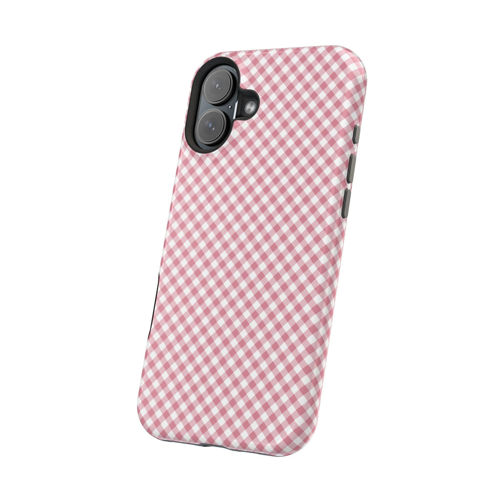 Pink Gingham Magnetic Impact-Resistant Phone Case