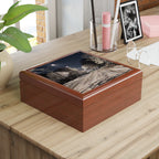 Snowy Night Jewelry Box — Winter Street Scene Keepsake Box