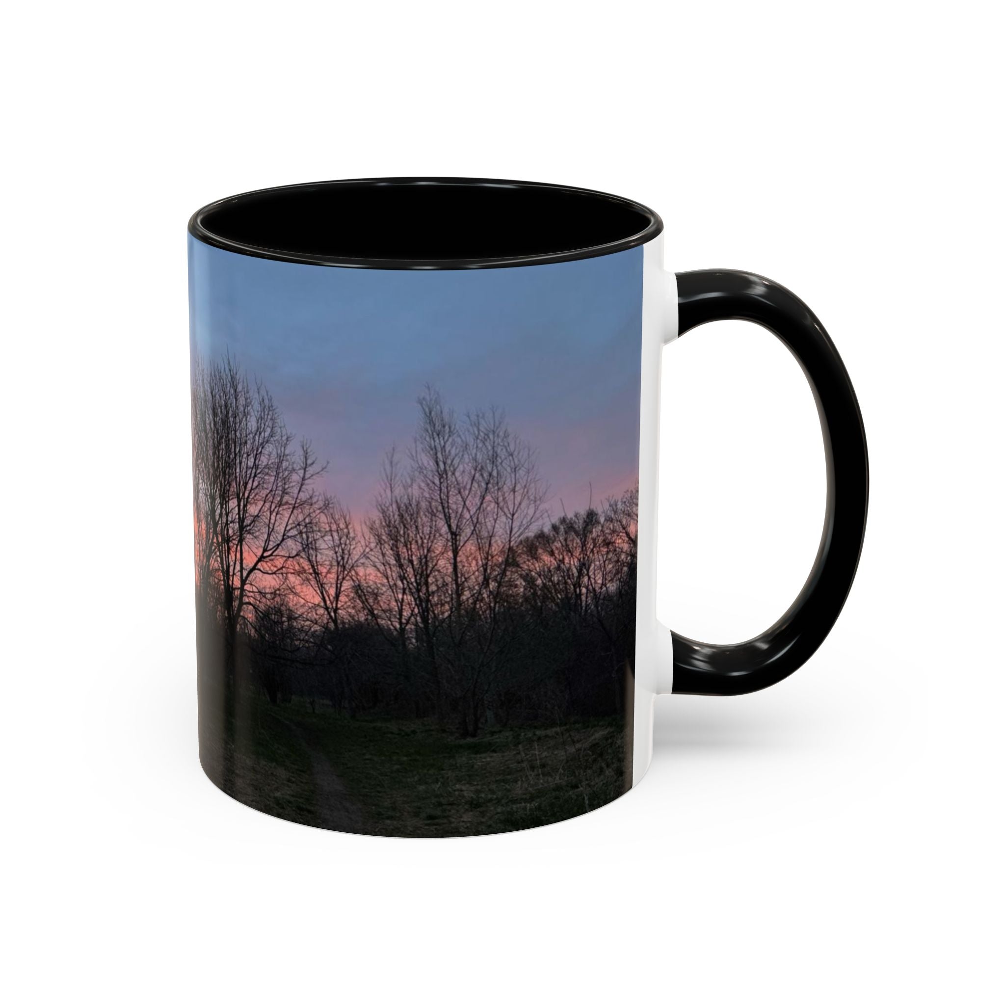 Sunset Silhouette In Derby, UK Coffee Mug — Scenic Tree Silhouette at Dusk (11/15oz)