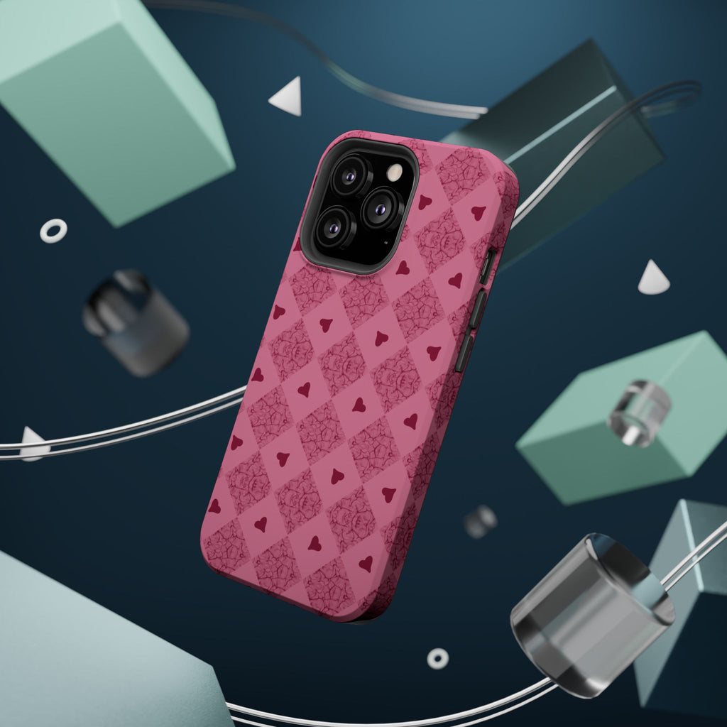 Pink Vintage Hearts Magnetic Impact-Resistant Phone Case