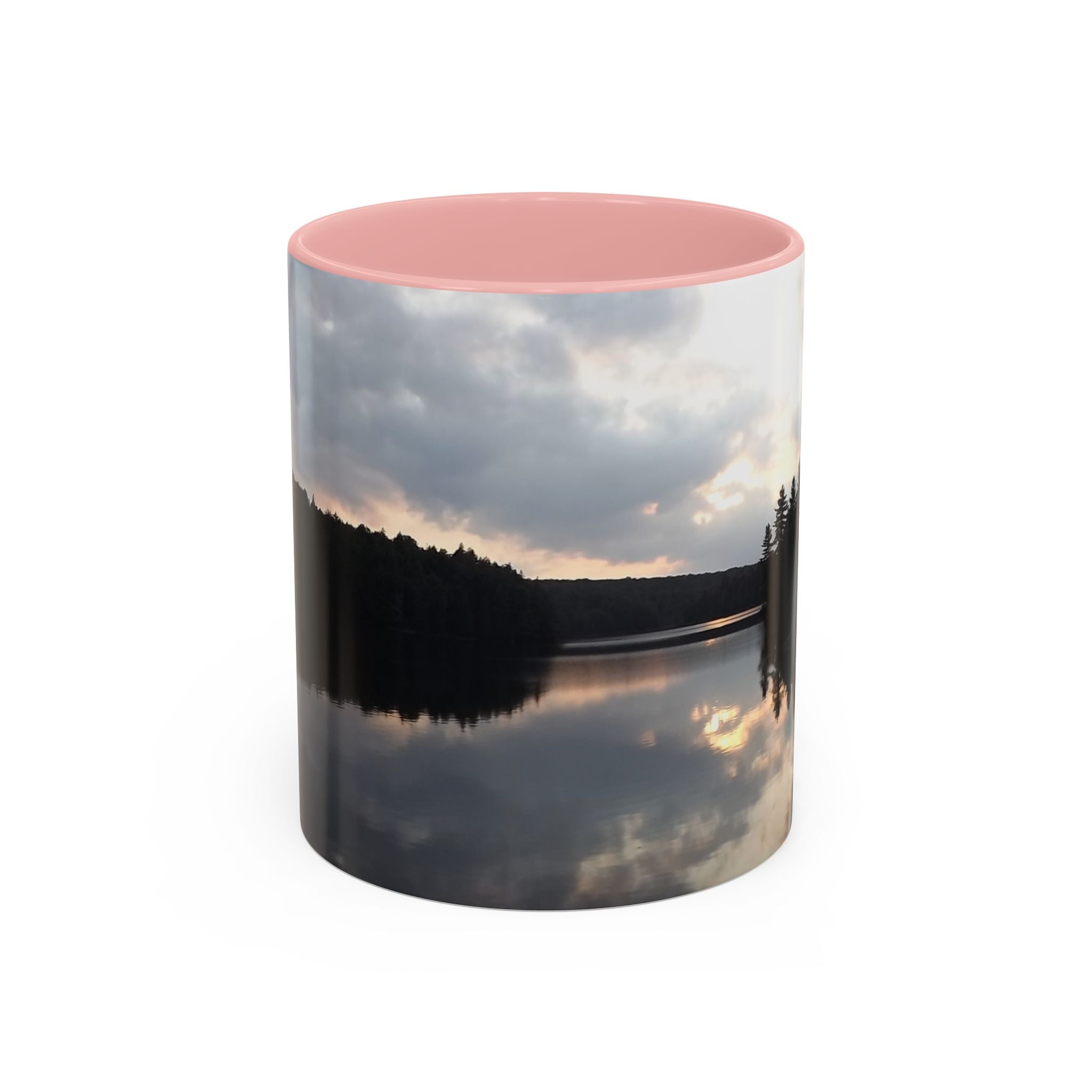 Lake Sunset Accent Coffee Mug — Scenic Reflection Photography 11/15oz