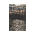 River Sunset Microfiber Tea Towel — Scenic Woodland Reflection Kitchen Towel