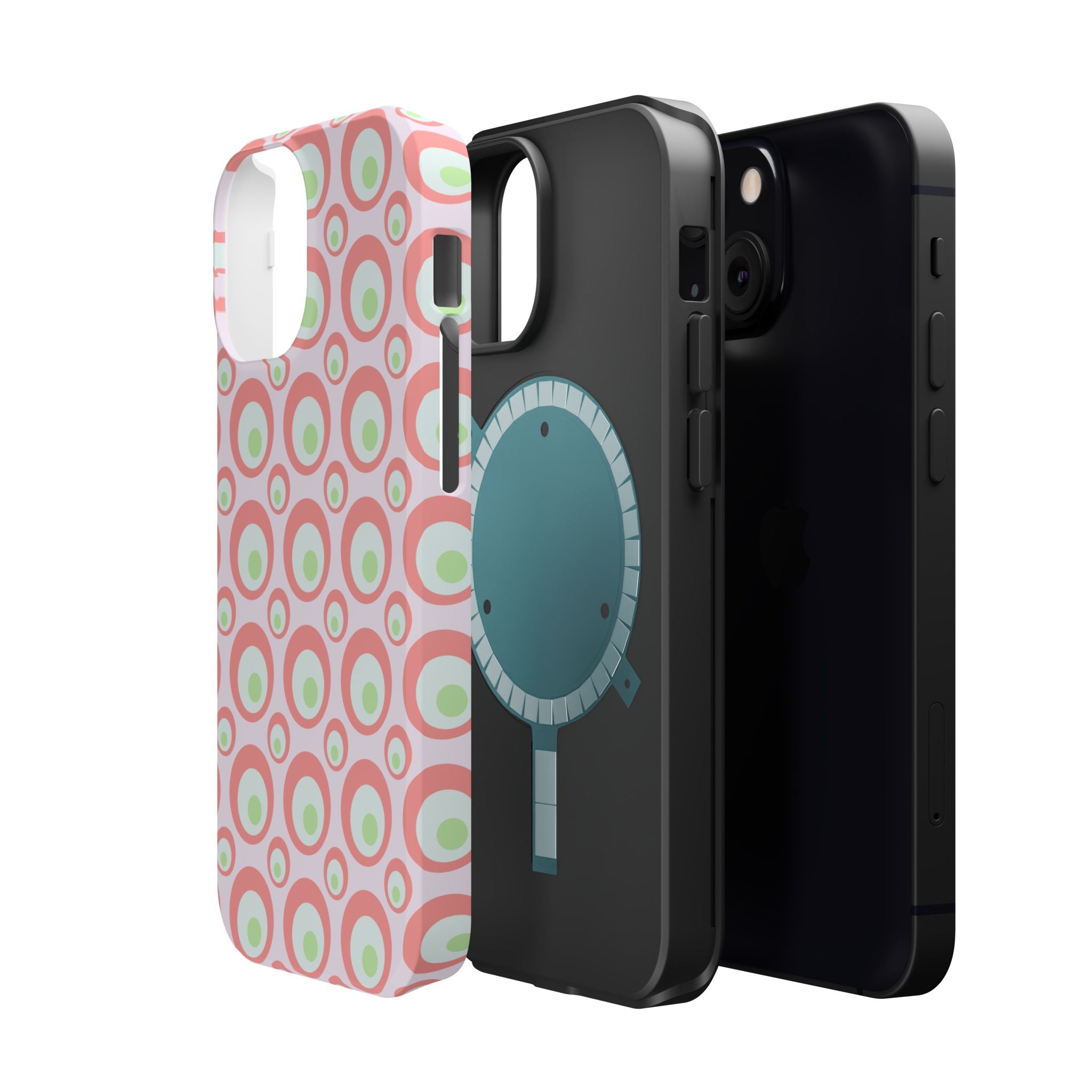 Pink Retro Circles Magnetic Impact-Resistant Phone Case