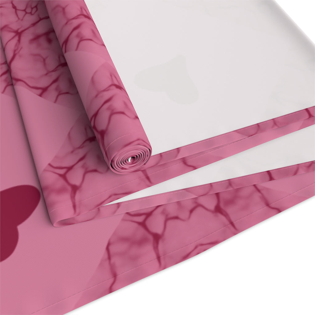 Pink Heart Patchwork Table Runner - Romantic Valentine Dining Decor