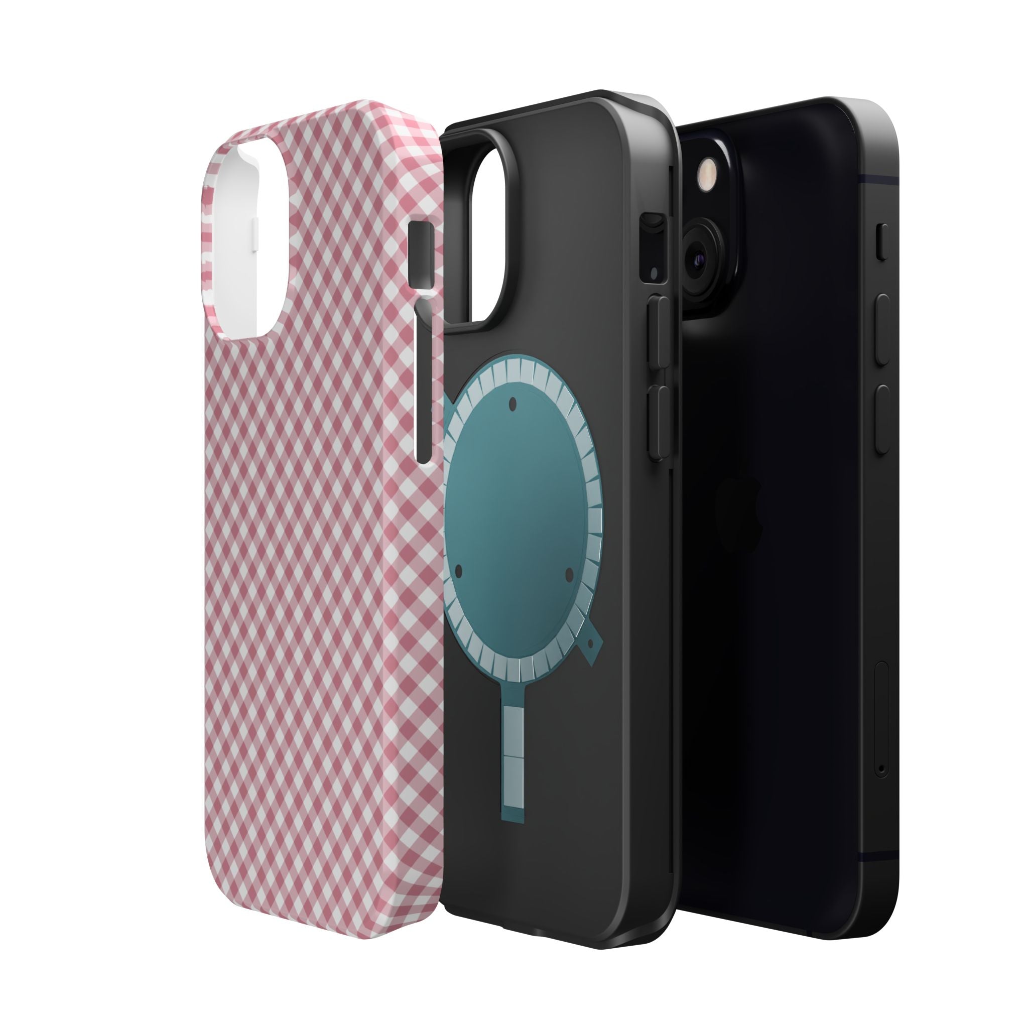 Pink Gingham Magnetic Impact-Resistant Phone Case