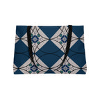 Weekender Tote Bag — Nautical Blue Geometric Pattern Travel Tote