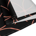 Geometric Rose Gold Circle Table Runner — Modern Black Cotton-Poly Decor