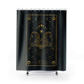 Gemini Zodiac Shower Curtain — Gold Celestial Horoscope Bathroom Decor