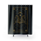 Gemini Zodiac Shower Curtain — Gold Celestial Horoscope Bathroom Decor