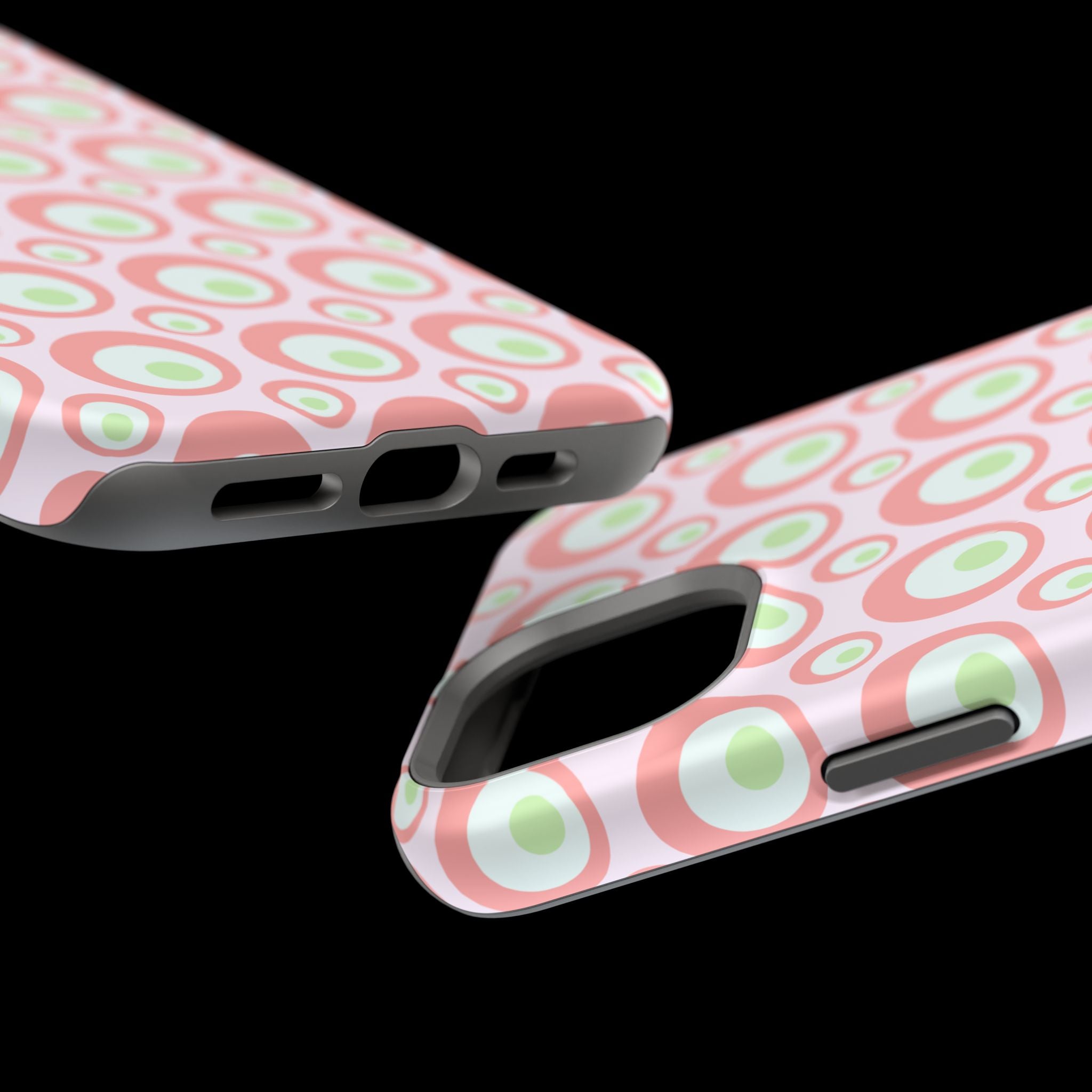Pink Retro Circles Magnetic Impact-Resistant Phone Case