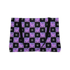 Purple Checkerboard Weekender Tote Bag — Floral Pattern Overnight Bag