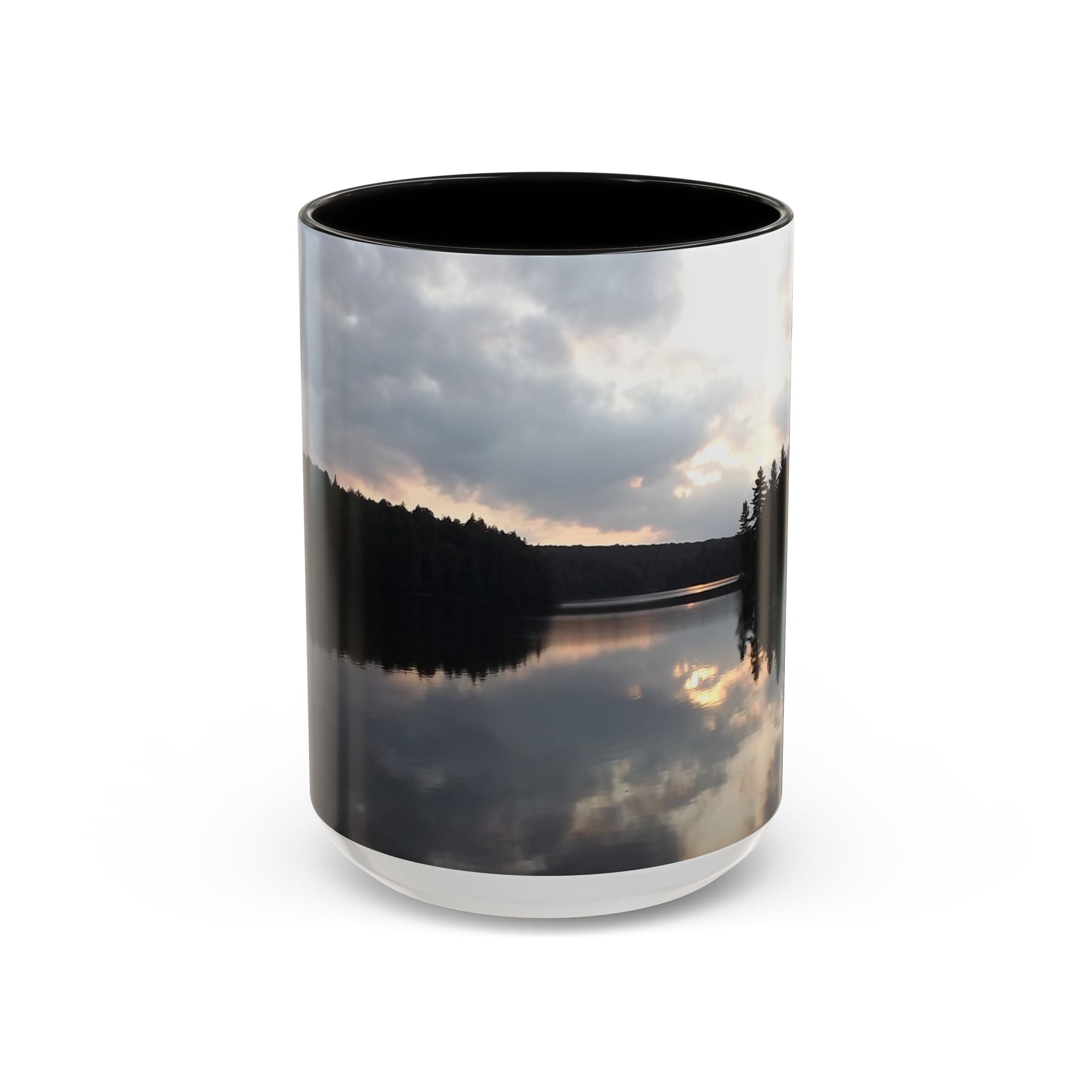 Lake Sunset Accent Coffee Mug — Scenic Reflection Photography 11/15oz