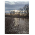 Scenic Winter Marsh Jigsaw Puzzle with Tin - Tranquil Lake Sunset