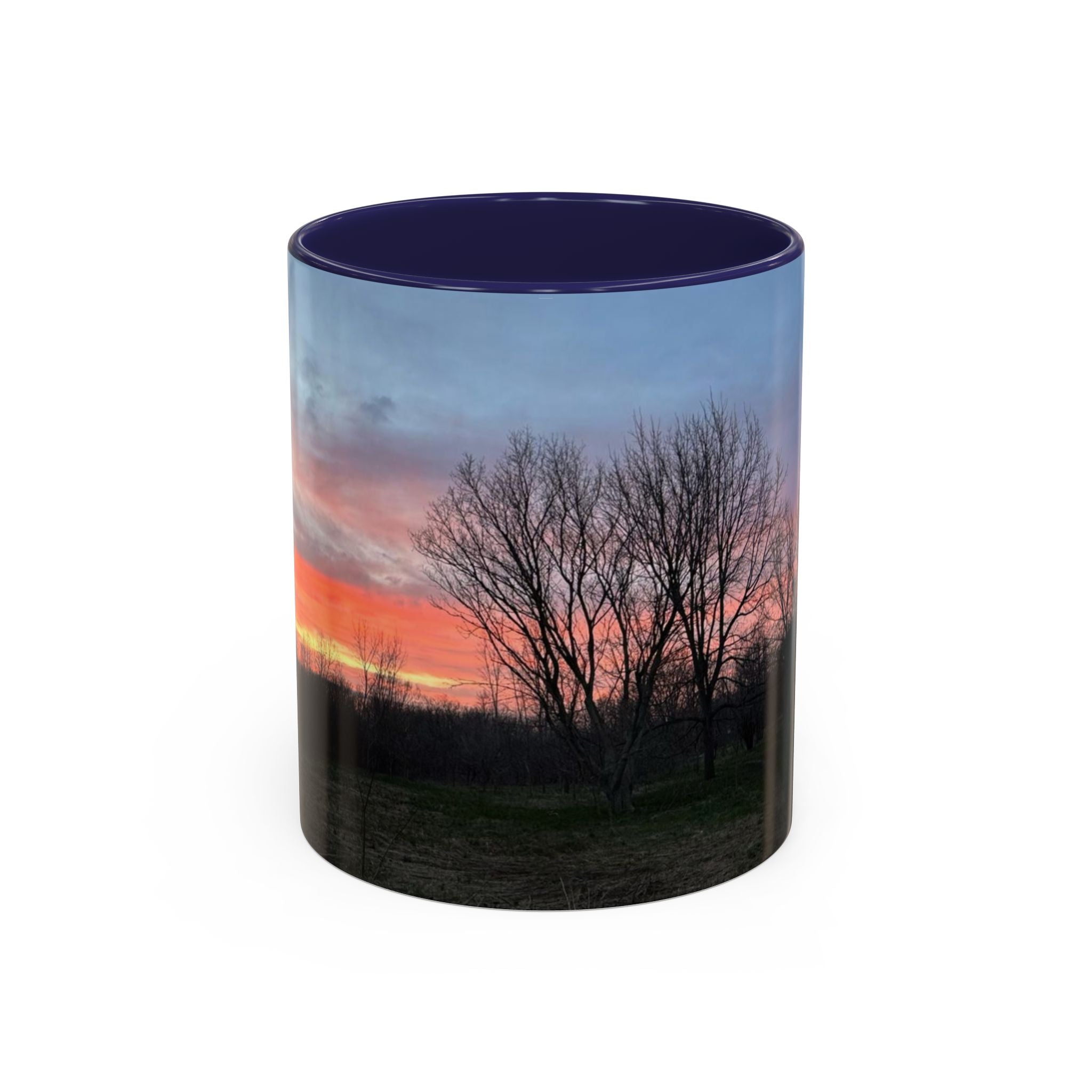 Sunset Silhouette In Derby, UK Coffee Mug — Scenic Tree Silhouette at Dusk (11/15oz)