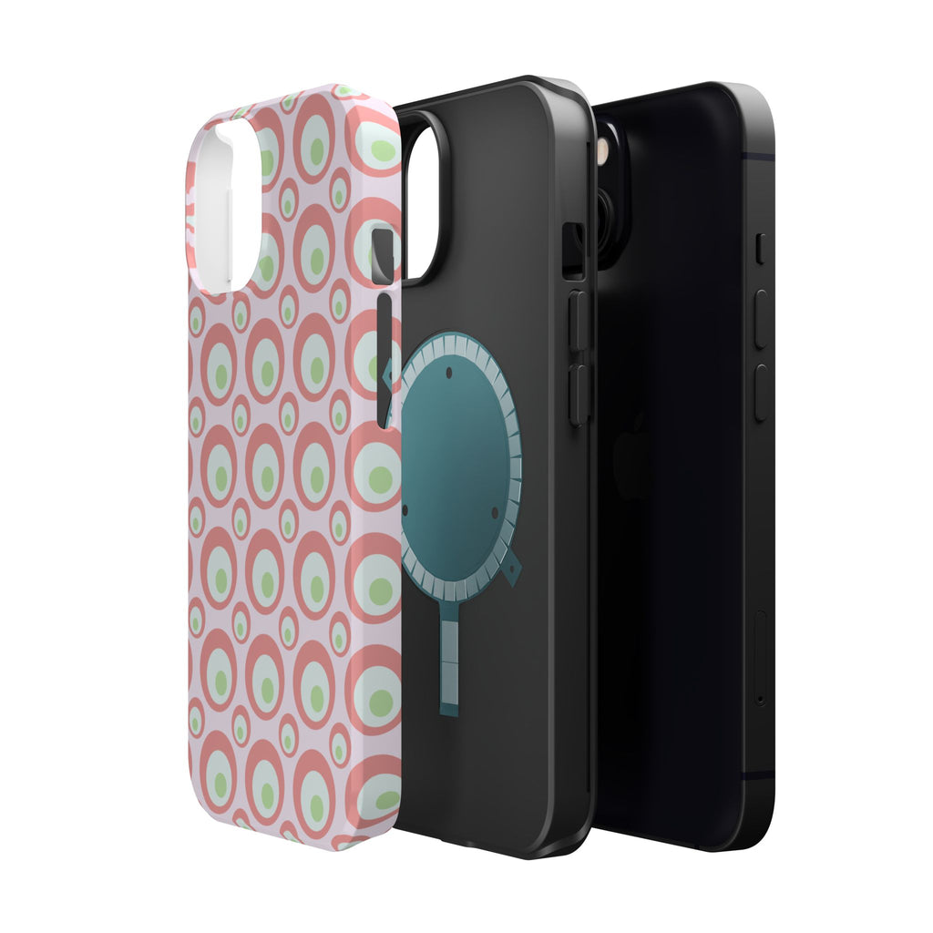 Pink Retro Circles Magnetic Impact-Resistant Phone Case