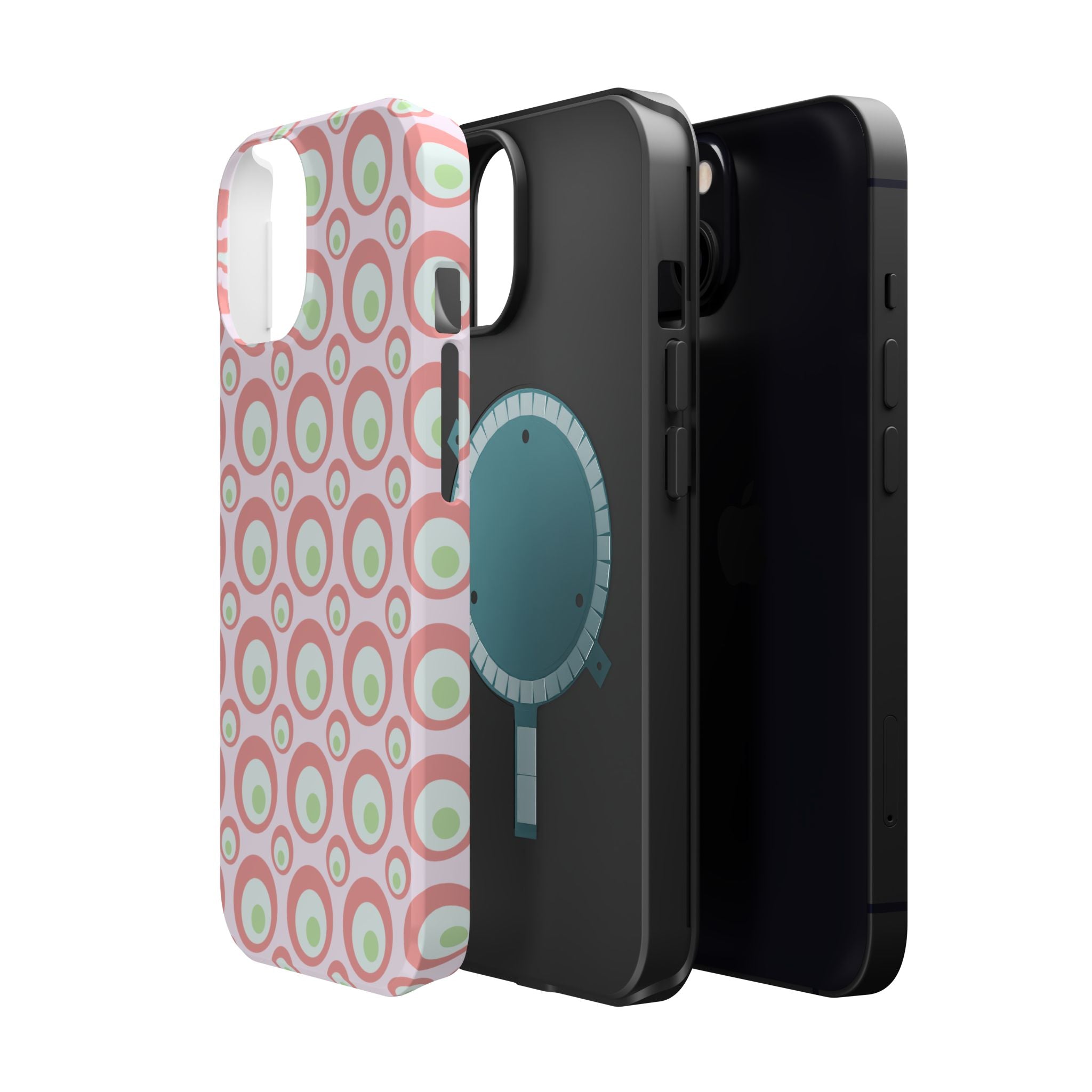 Pink Retro Circles Magnetic Impact-Resistant Phone Case