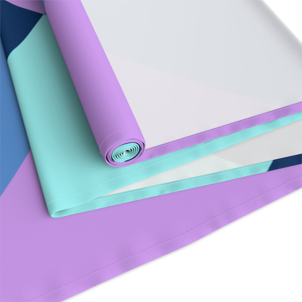 Pastel Geometric Table Runner — Blue Lavender Diamond Pattern