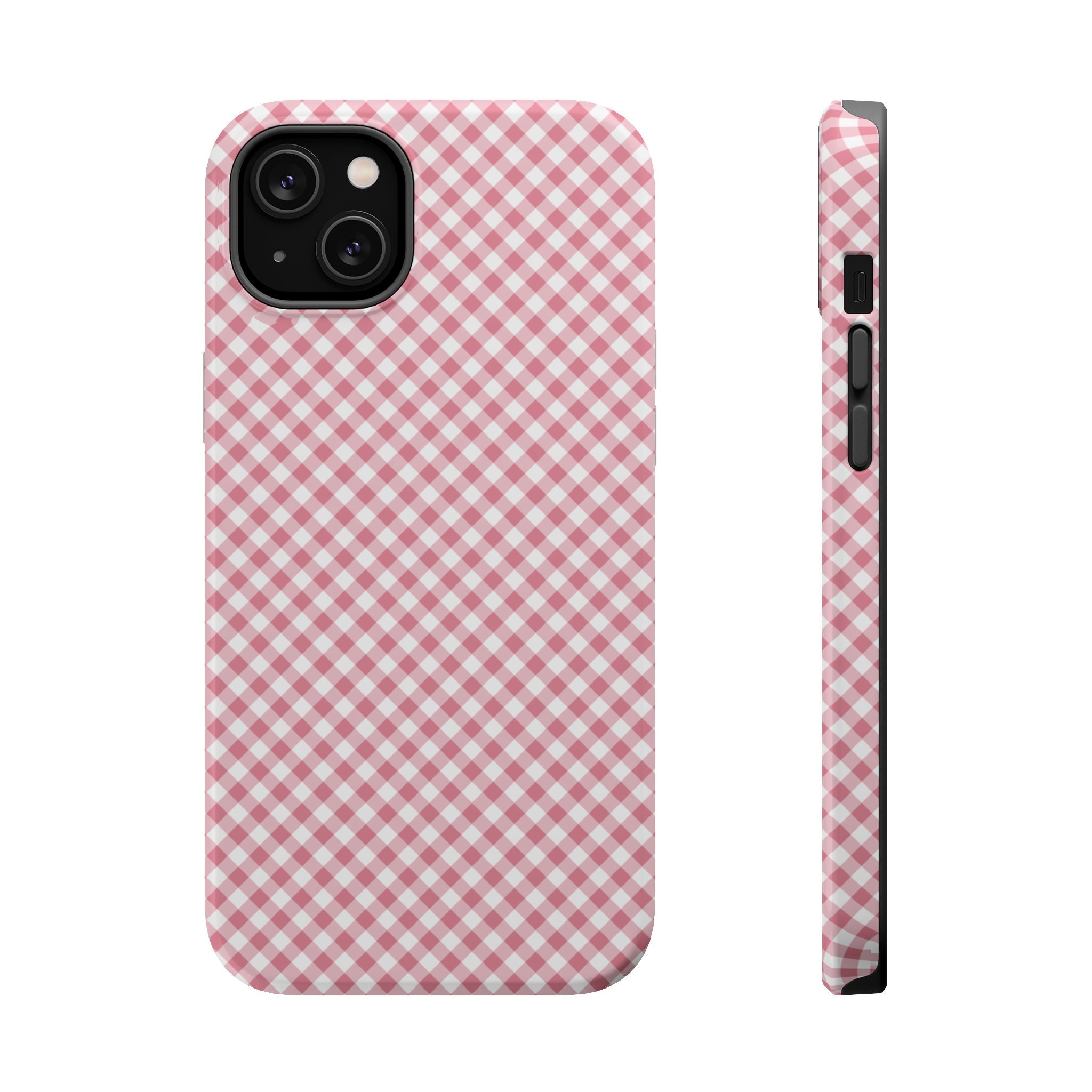 Pink Gingham Magnetic Impact-Resistant Phone Case