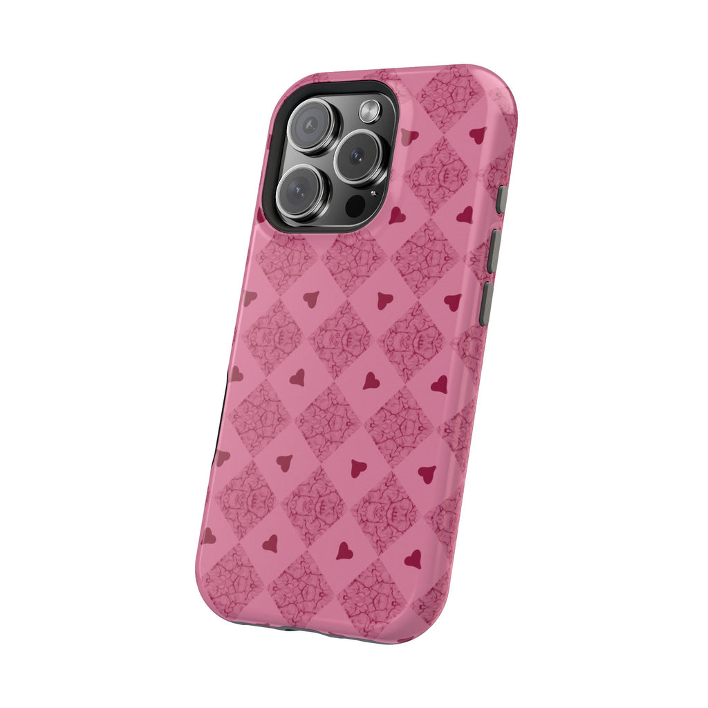 Pink Vintage Hearts Magnetic Impact-Resistant Phone Case