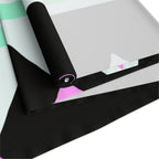 Geometric Pastel Stripe Table Runner — Modern Black, Mint & Pink Dining Accent