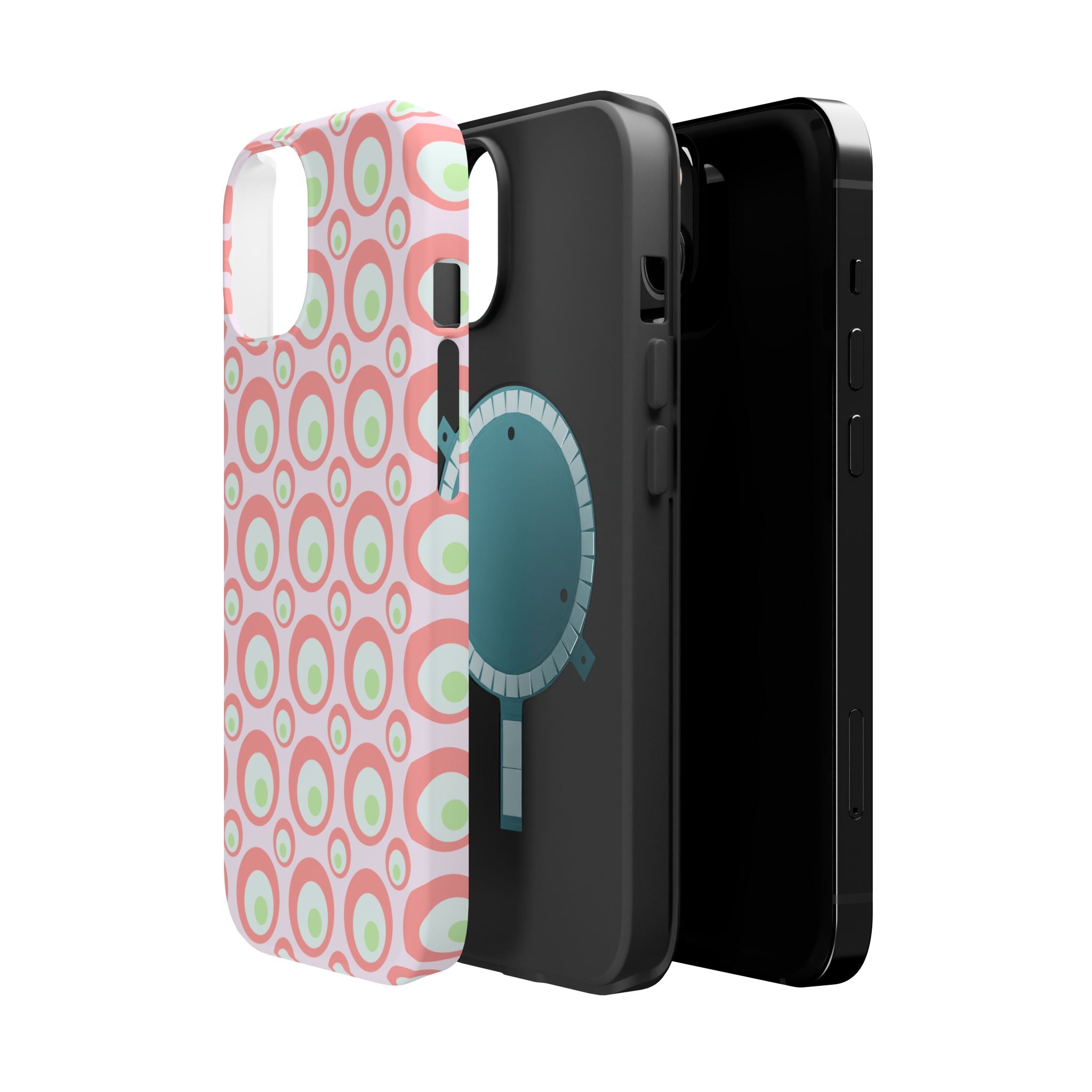Pink Retro Circles Magnetic Impact-Resistant Phone Case