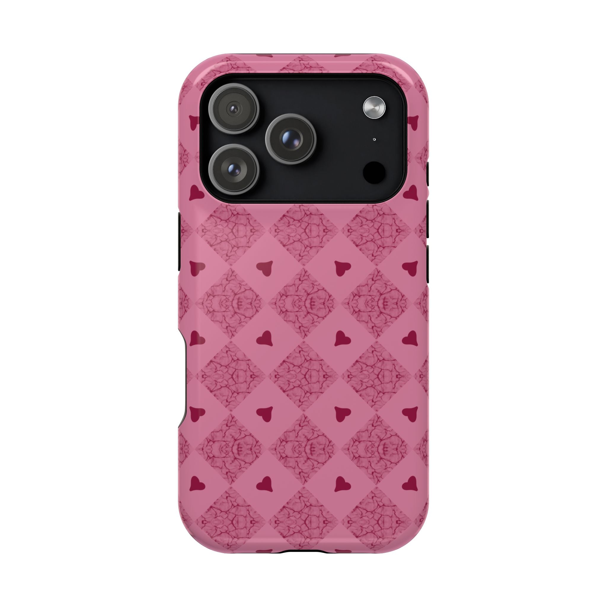 Pink Vintage Hearts Magnetic Impact-Resistant Phone Case