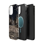 Winter Night Snow Road Magnetic Impact-Resistant Phone Case